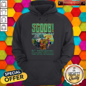 Scoob Where Are You 51st Anniversary 1969-2020 Thank You For The Memories Hoodie