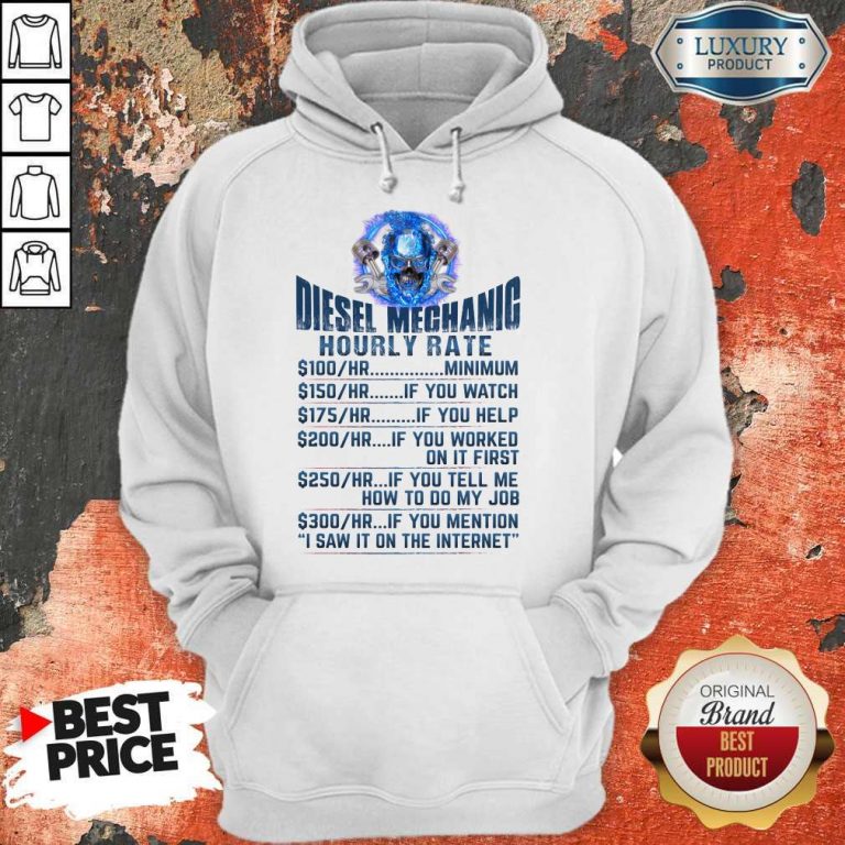 Skull Diesel Mechanic Hourly Rate Shirt SheenyTee