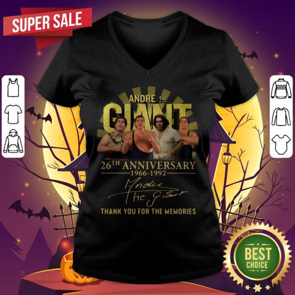 Andre The Giant 26th Anniversary 1966 1992 Signature Thank You For The Memories V-neck