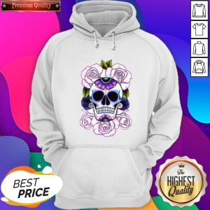 Blue And Purple Flower Sugar Skulls Day Of The Dead Hoodie