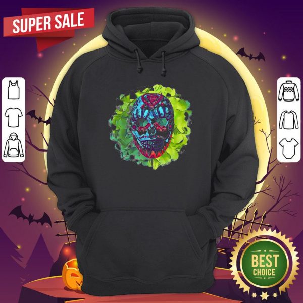 Cool Mexican Sugar Skull White & Red Day Of The Dead Hoodie