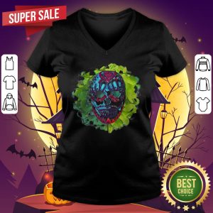 Cool Mexican Sugar Skull White & Red Day Of The Dead V-neck