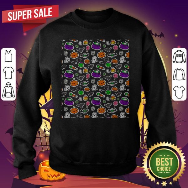 Cute Spoopy Ghosts And Halloween Candy SweatShirt