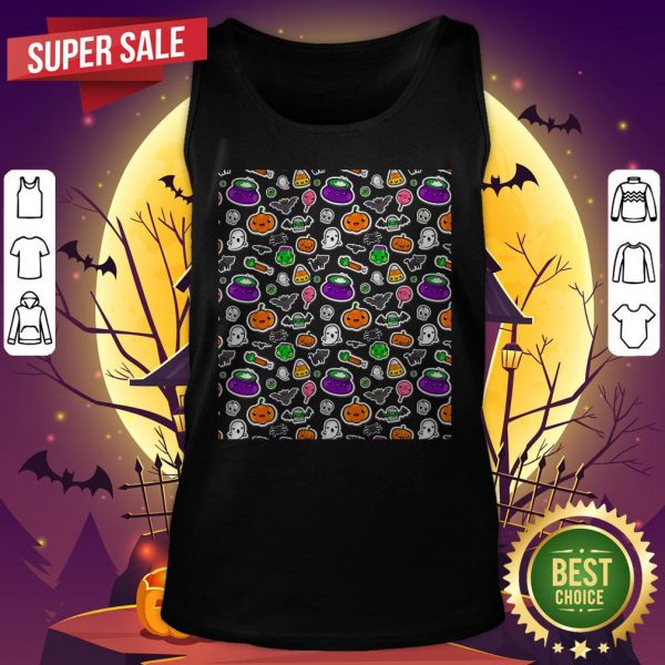 Cute Spoopy Ghosts And Halloween Candy Tank Top