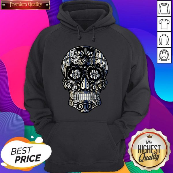 Day Of The Dead Silver Skull Hoodie