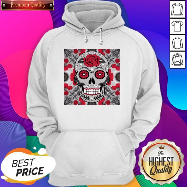 Day Of The Dead Sugar Skull With Rose Hoodie