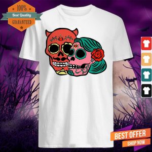 Dia De Muertos Day Of The Dead Sugar Skulls Couple Shirt