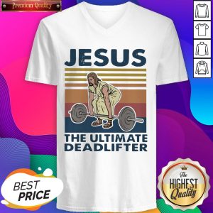 Original Jesus The Ultimate Deadlifter Vintage V-neck