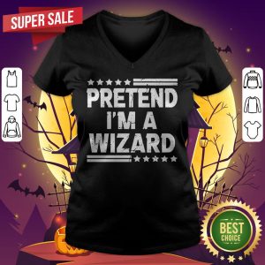 Pretend I’m A Wizard Costume Funny Lazy Halloween V-neck