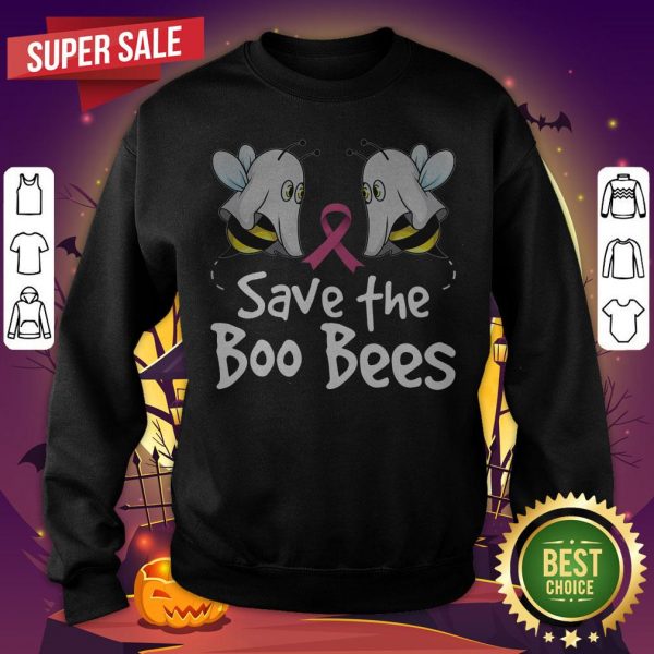 Save The Boo Bees Funny Breast Cancer Awareness Halloween SweetShirt