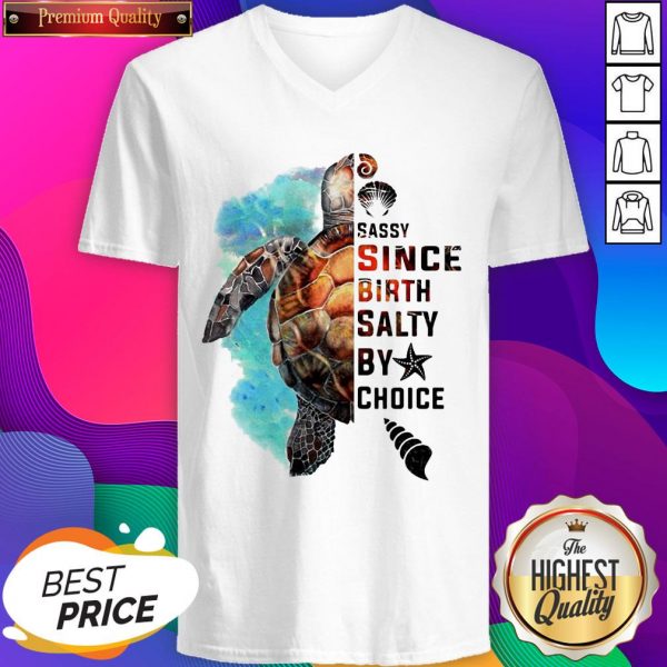 Turtle Sassy Since Birth Salty By Choice V-neck