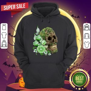 Unique Cool Tree Spirit Skull With Green Flowers Day Of The Dead Hoodie