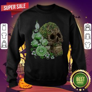 Unique Cool Tree Spirit Skull With Green Flowers Day Of The Dead SweatShirt