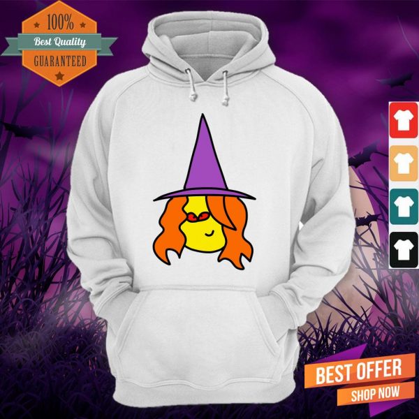 Witch Cartoon With Red Eyes For Halloween Day Hoodie
