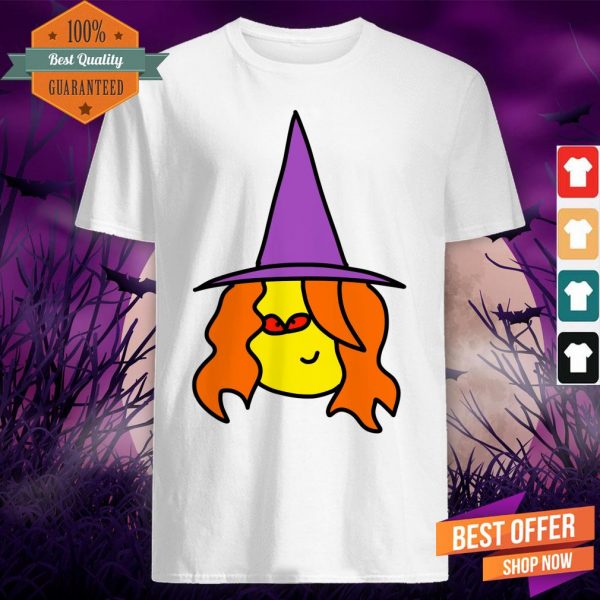 Witch Cartoon With Red Eyes For Halloween Day Shirt