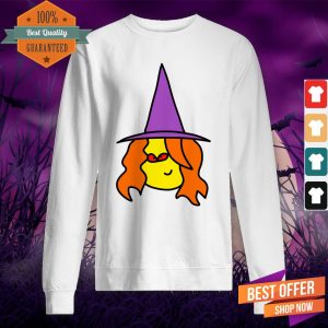 Witch Cartoon With Red Eyes For Halloween Day SweatShirt