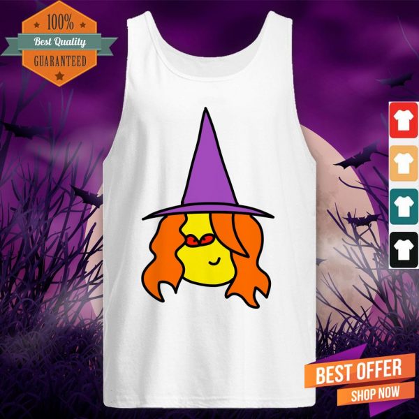 Witch Cartoon With Red Eyes For Halloween Day Tank Top