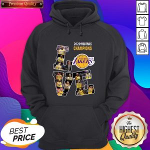 2020 NBA Finals Champions Los Angeles Lakers Love Signatures Hoodie- Design By Sheenytee.com
