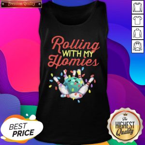 Bowling Rolling With My Homies Light Christmas Sweater Tank Top- Design By Sheenytee.com