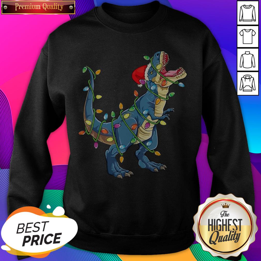 Dinosaur Light Christmas Sweatshirt- Design By Sheenytee.com