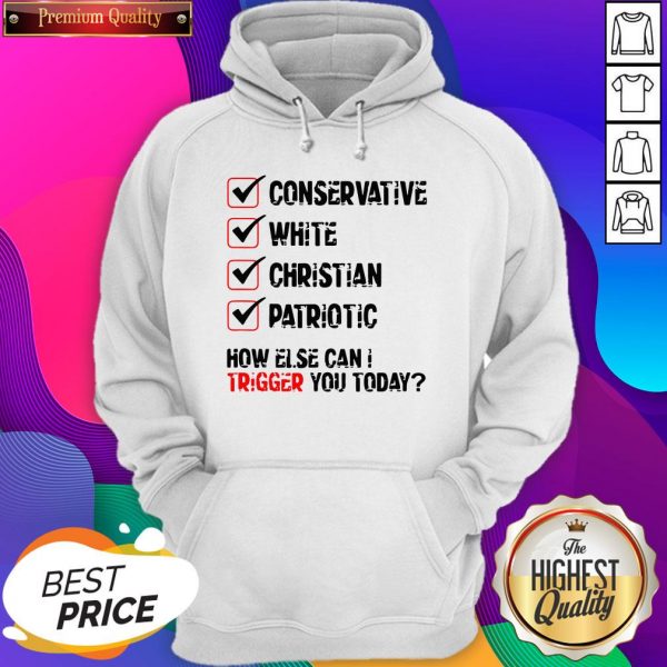 Conservative White Christian Patriotic How Else Can I Trigger You Today Hoodie