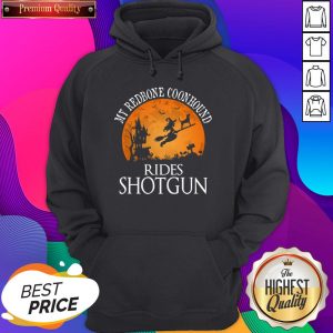 Redbone Coonhound Rides Shotgun Dog Lover Halloween Hoodie