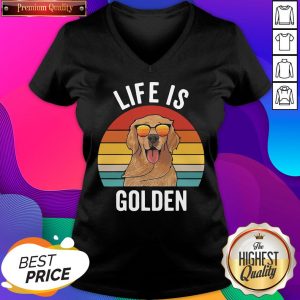 Life Is Golden Dog Lover Vintage V-neck- Design By Sheenytee.com