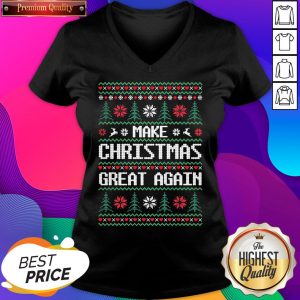 Make Christmas Great Again Ugly V-neck- Design By Sheenytee.com