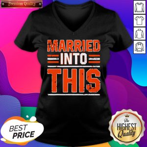Married Into This Cleveland Browns V-neck- Design By Sheenytee.com