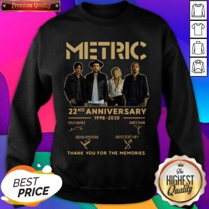 Metric 22nd Anniversary 1998 2020 Thank You For The Memories Signatures Sweatshirt- Design By Sheenytee.com