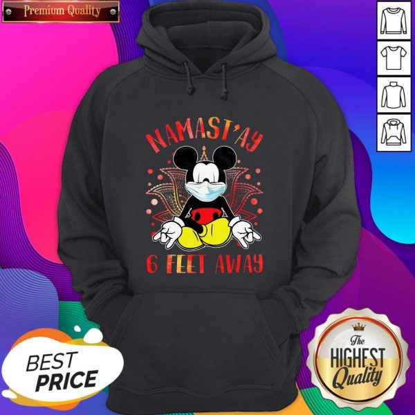 Mickey Mouse Face Mask Yoga Namastay 6 Feet Away Hoodie- Design By Sheenytee.com