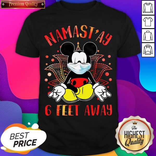 Mickey Mouse Face Mask Yoga Namastay 6 Feet Away Shirt- Design By Sheenytee.com