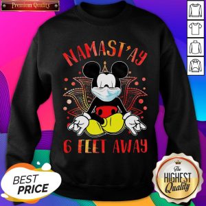 Mickey Mouse Face Mask Yoga Namastay 6 Feet Away Sweatshirt- Design By Sheenytee.com