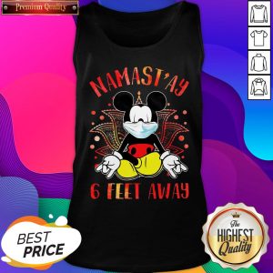 Mickey Mouse Face Mask Yoga Namastay 6 Feet Away Tank Top- Design By Sheenytee.com