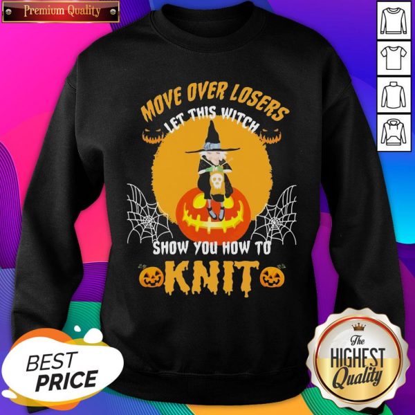 Move Over Losers Let This Witch Show You How To Knit Halloween Sweatshirt- Design By Sheenytee.com