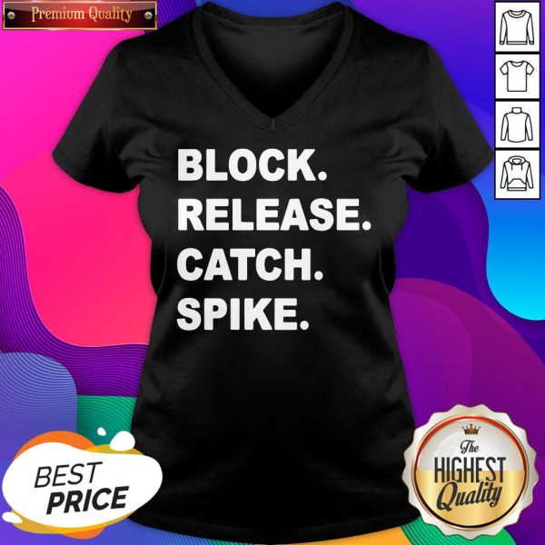Official Block Release Catch Spike V-neck- Design By Sheenytee.com