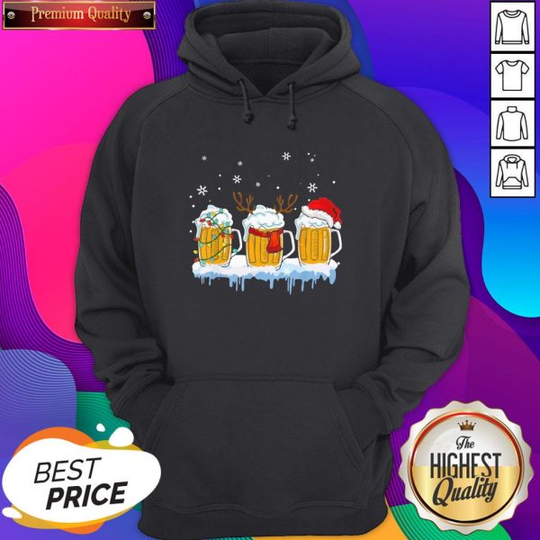 Santa Reindeer Beer Christmas Hoodie- Design By Sheenytee.com