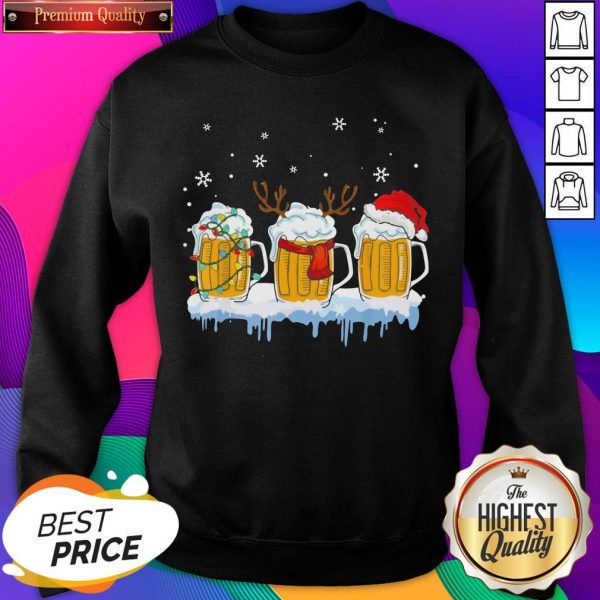Santa Reindeer Beer Christmas Sweatshirt- Design By Sheenytee.com