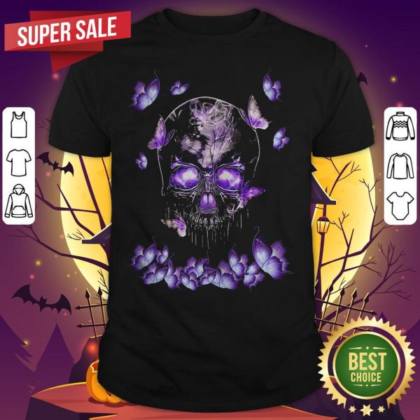 Funny Butterfly Skull In Butterfly Magical Shirt
