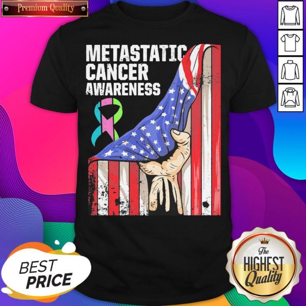 Metastatic Breast Cancer Awareness Practicing Us Warrior American Flag Shirt