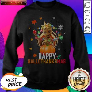 Baby Groot Halloween And Merry Christmas Happy Hallothanksmas SweatShirt