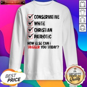 Conservative White Christian Patriotic How Else Can I Trigger You Today SweatShirt