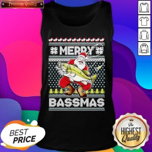 Merry Bassmas Fish Santa Ugly Christmas Tank Top