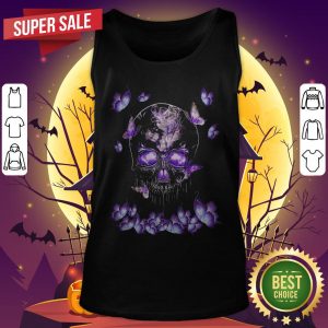 Funny Butterfly Skull In Butterfly Magical Tank Top