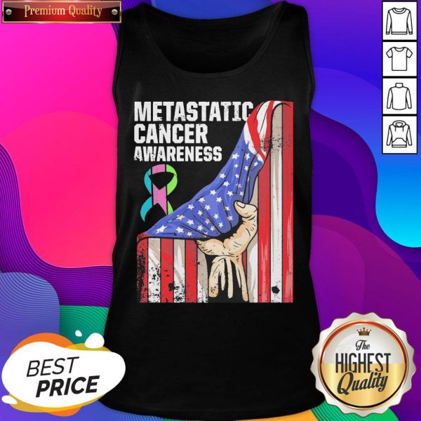 Metastatic Breast Cancer Awareness Practicing Us Warrior American Flag Tank Top