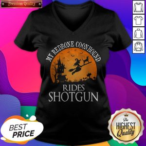 Redbone Coonhound Rides Shotgun Dog Lover Halloween V-neck