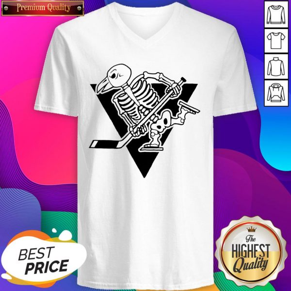 Pittsburgh Penguins Skeleton Halloween Day V-neck