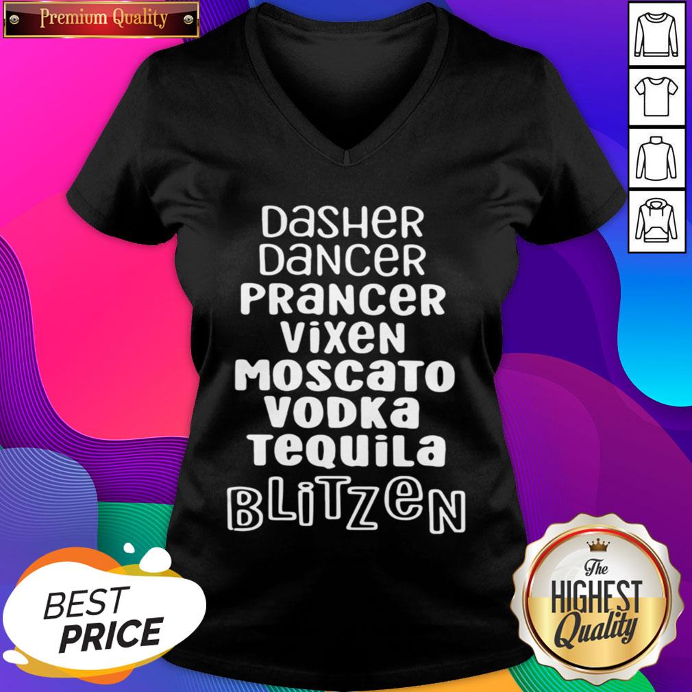 Dasher Dancer Prancer Vixen Moscato Vodka Tequila Blitzen V-neck