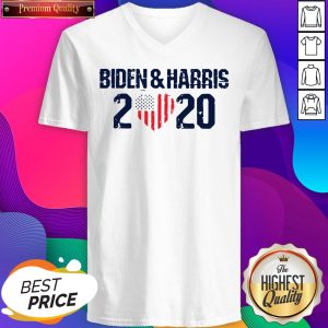 Biden And Harris 2020 Heart American Flag V-neck