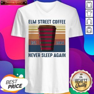 Elm Street Coffee Est 1984 Never Sleep Again Vintage V-neck
